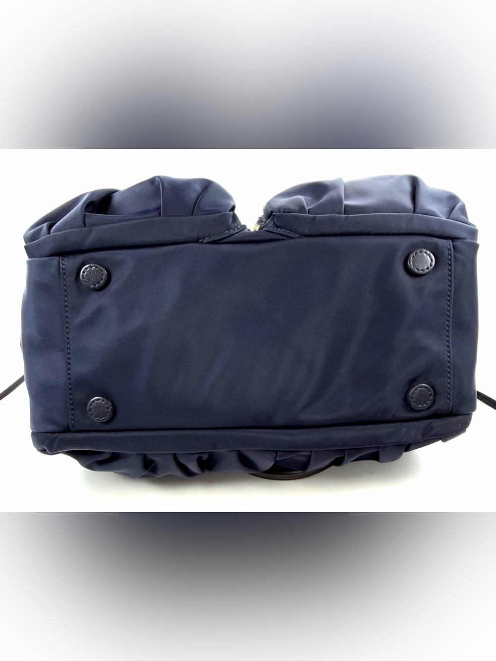 MZ Wallace Jane Bedford Navy Nylon Satchel Multi Pocket Gold Hardware w/pouch - Picture 6 of 14